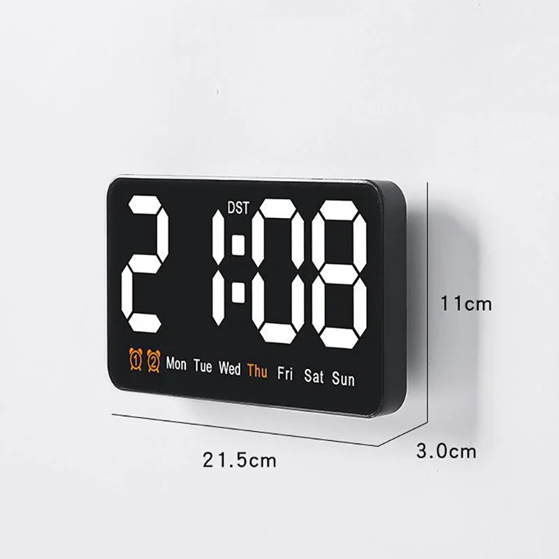 Digital Wall Clock with Temperature Date Week