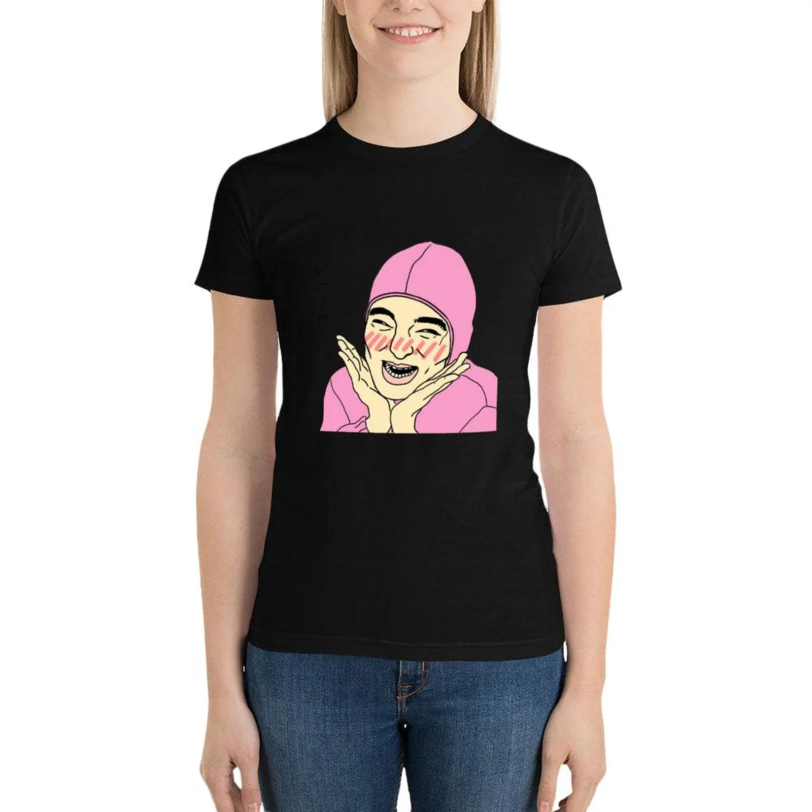 Pink Guy T-Shirt Aesthetic clothing Blouse t-shirts for Women loose fit