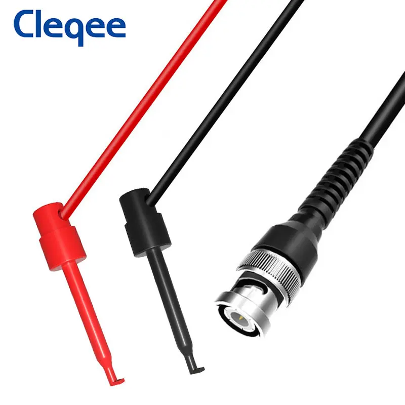 

Cleqee P1007 BNC штекер Q9 к двойному тестовому крюку зажим тестовый провод для осциллографа кабель 120 см