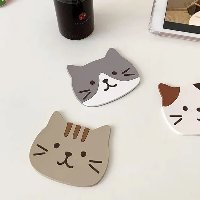 Japán Stílusú Ins Kreatív Aranyos Rajzfilm Cica Boaster Szigetelő Szőnyeg Nem Csúszás Vízálló Szilikon Placemat - Image 3