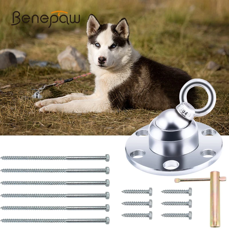 Benepaw галстук для животных из колы 360 Вертлюг вмещает 680 кг силы тяги сверхмощный