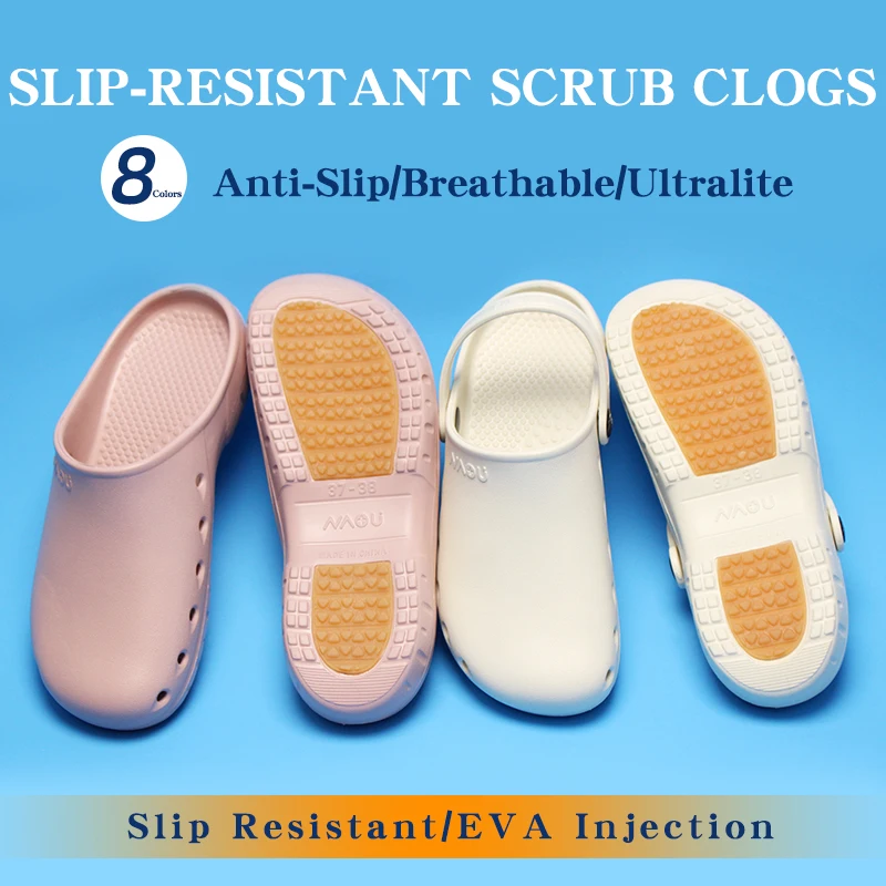 

Нескользящие профессиональные сабо для кормления, женская униформа, унисекс, слипоны из пены с эффектом памяти, белые медицинские тапочки для врачей, мужчин и студентов