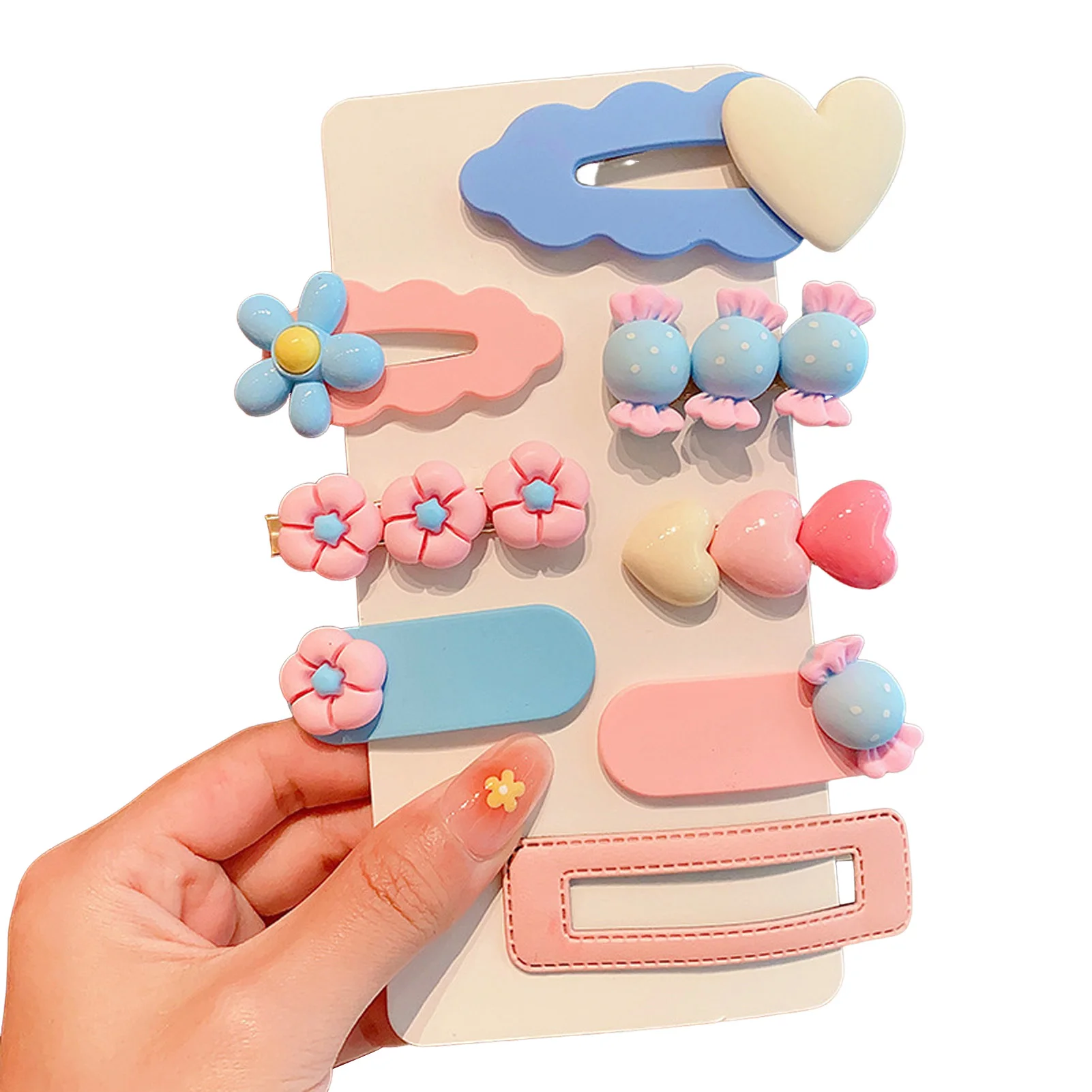 8/6/14 stücke Dopamin Haar Clip Set Sweety Blume Niedlichen Tier Element Entenschnabel Clip Mädchen Kawaii Haar Clips trendige Haar Zubehör – Detail 3