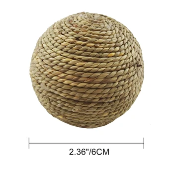 4PCS Pet Chew Toy Natural Grass Ball For Rabbit Hamster Guinea Pig For Tooth Cleaning Supplies Interactive Small Pet Toys 5