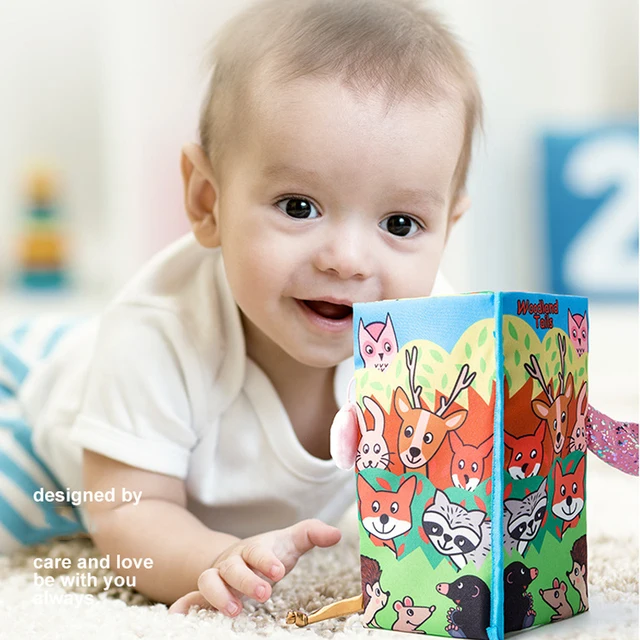 Montessori Kidsbooks Baby Early Learning Tearing Tail Cloth Book Parent-child Interactive Sound Paper Puzzle Cloth BookToy книги 5