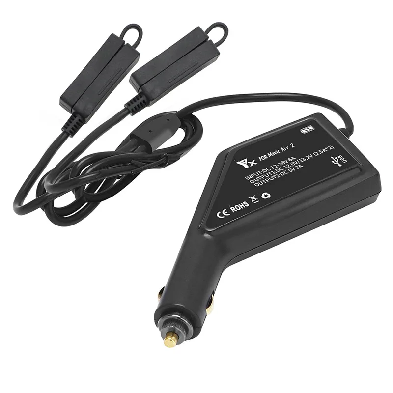 Chargeur rapide 2 batteries + USB pour DJI Air 2/Air 2S - 3 en 1 voiture