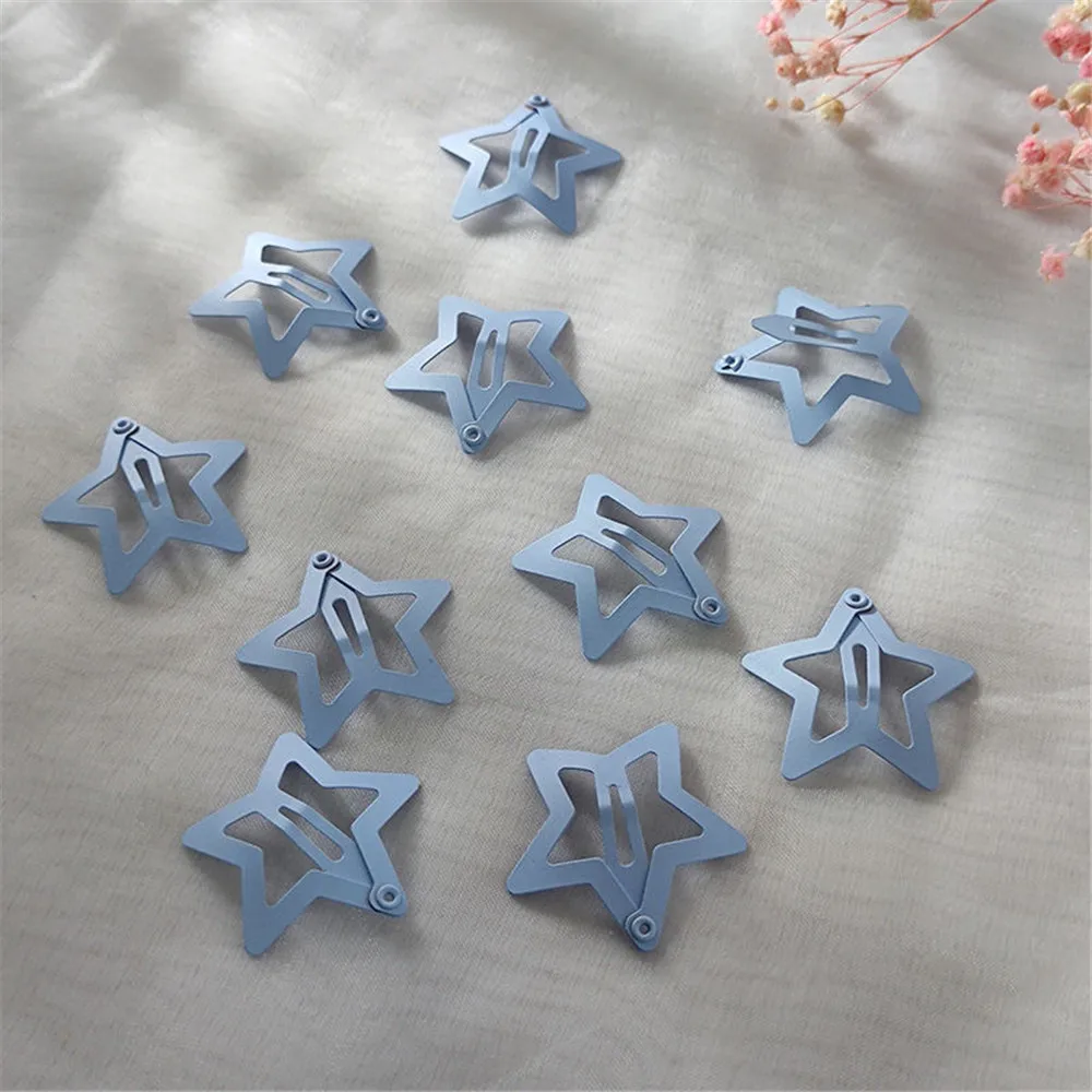 10Pcs/Box Hair Clip Korean Version Children's Hairpin Pentagram Metal Snap Clip Hairpins Barrettes for Girls Hair Accessories for bambu lab hotend upgrade 2 0 version cht nozzle bi bamboo metal p1p hotend bambulab fit thermistor p1s bambulabs x1c x1 a5y3