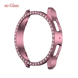 Diamond - Encrusted Protective Watch Case - Shiny Plastic Hard Bumper Cover - Galaxy Watch6 44 (Pink 2)