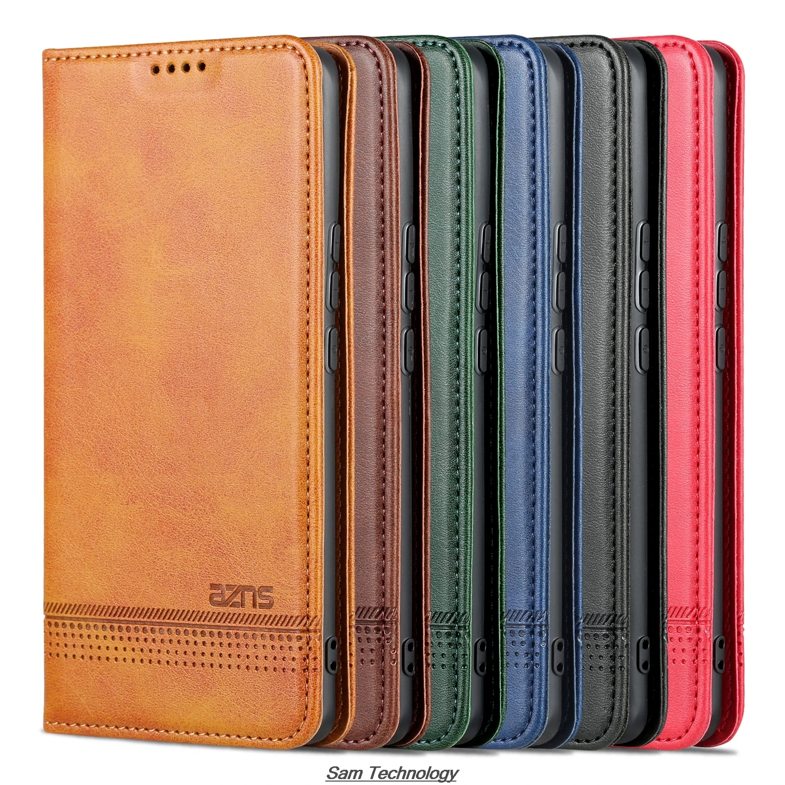 Premium Magnetic Leather Flip Cover - Protective Case