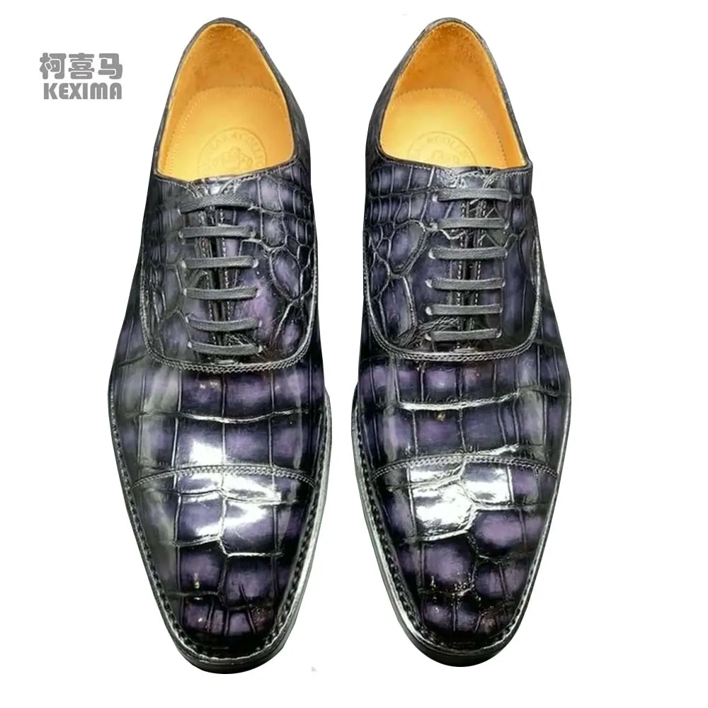

yingshang new arrival men crocodile leather shoes male crocodile shoes color runbbing men dress shoes