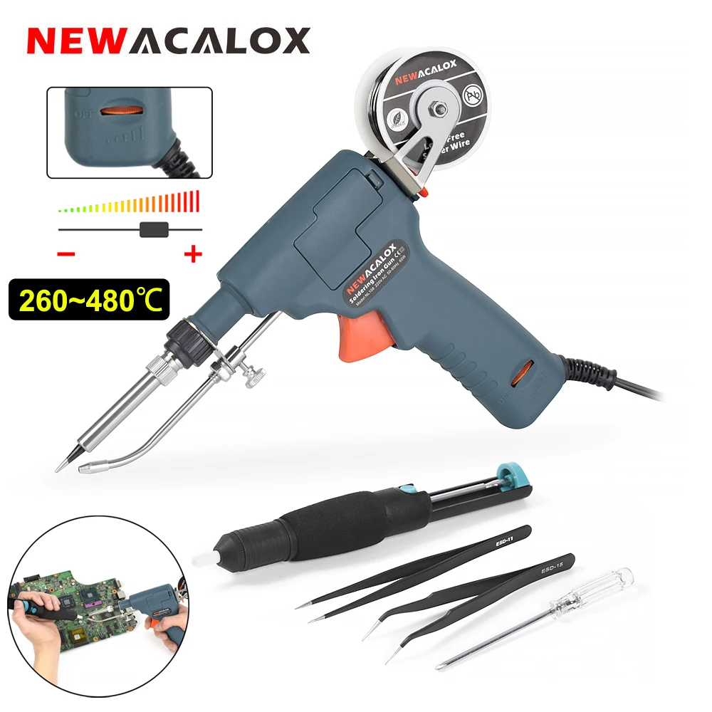 NEWACALOX60WSolderingIronGunTemperatureAdjustableAutomaticSend