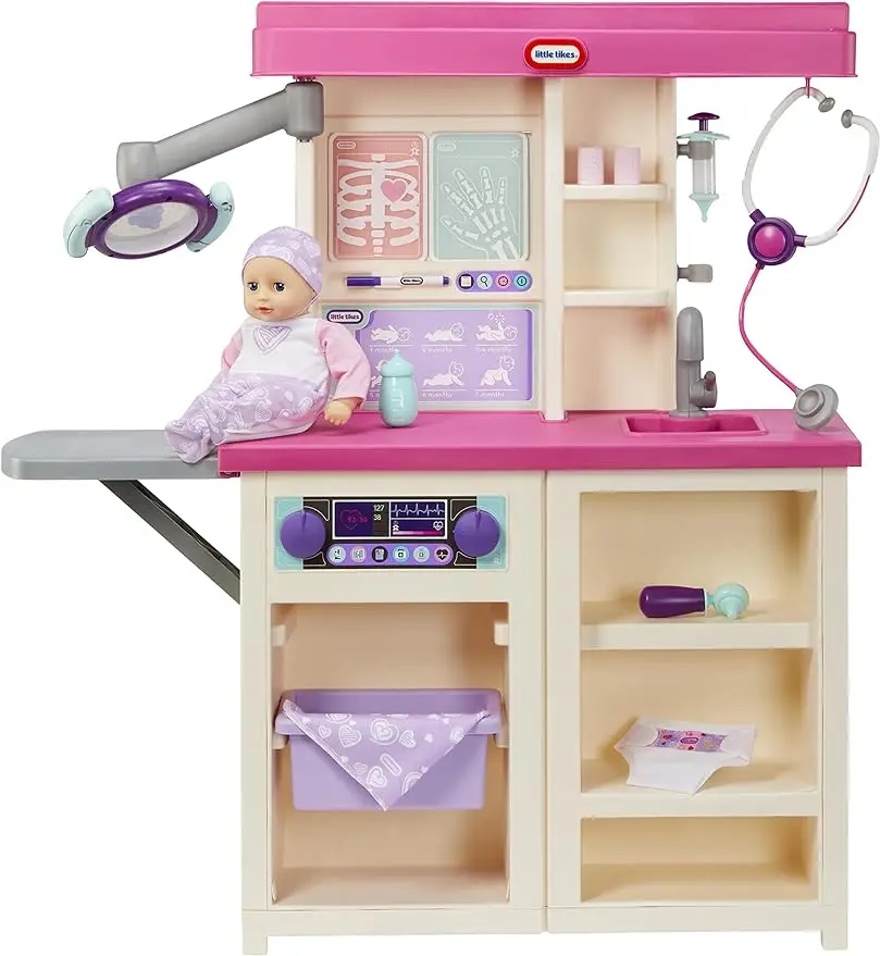 

My First Baby Care Center Pretend Play Set for Doctor Nurse Parent Role Play with 15 Accessories for Kids, Boys, Girls Ages
