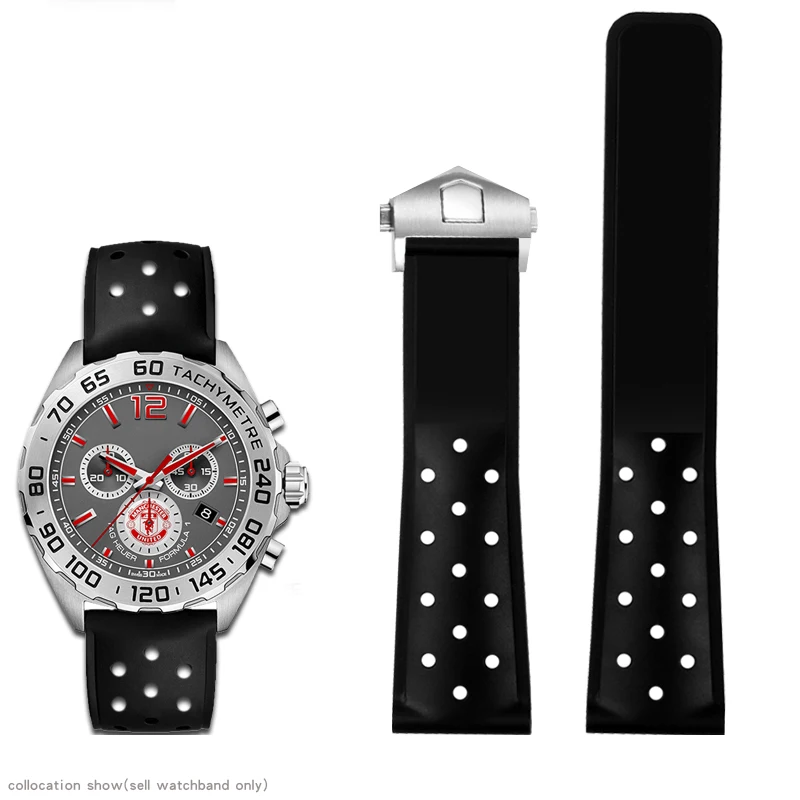 Cinturino In Silicone Traspirante 22Mm Per Tag Heuer Formula 1 Racing Carrera Race Monaco Cinturino In Gomma 22Mm Accessori Per Orologi Da Uomo