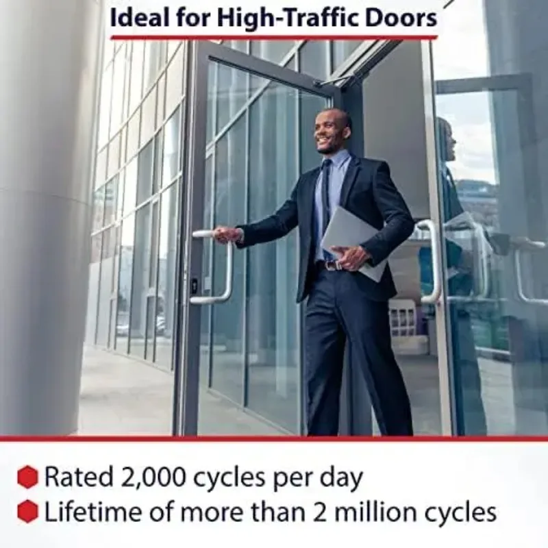 Commercial Grade Automatic Door Closer, Surface-Mounted, Medium/Heavy Duty, Adjustable 6-S Setting