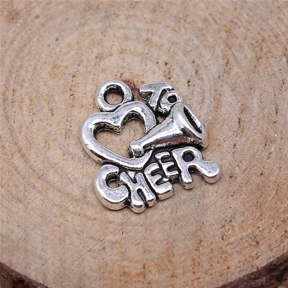 

Парные Подвески I Heart To Cheer, ювелирные изделия 17x16 мм, 10 шт.