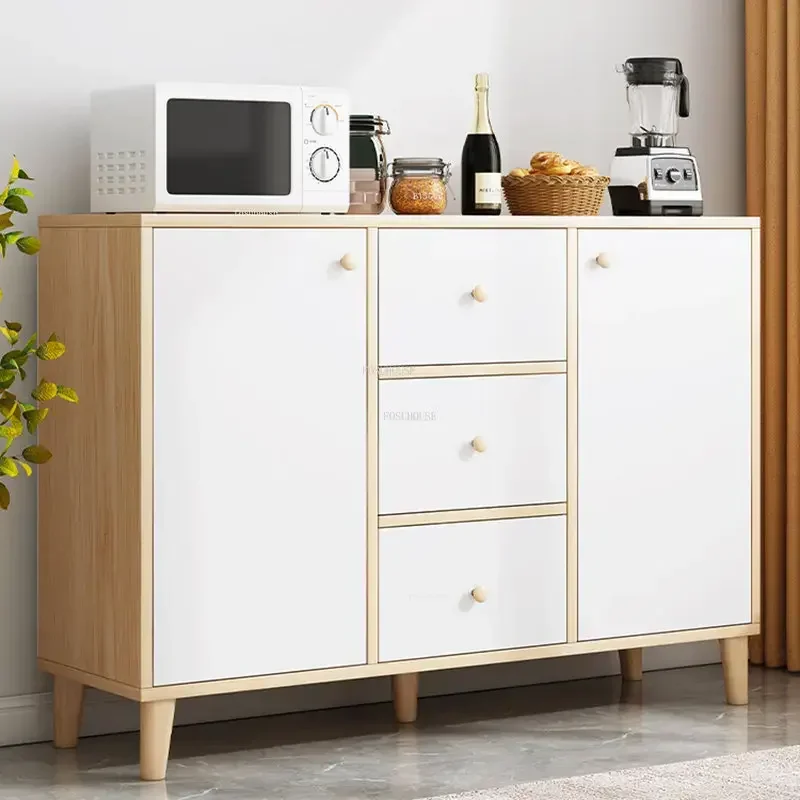 Multi-layer Wooden Kitchen Cabinets Luxury Cupboards Kitchen Furniture Simple Wall Storage Shoe Cabinet Porch Cabinet Integrated 4