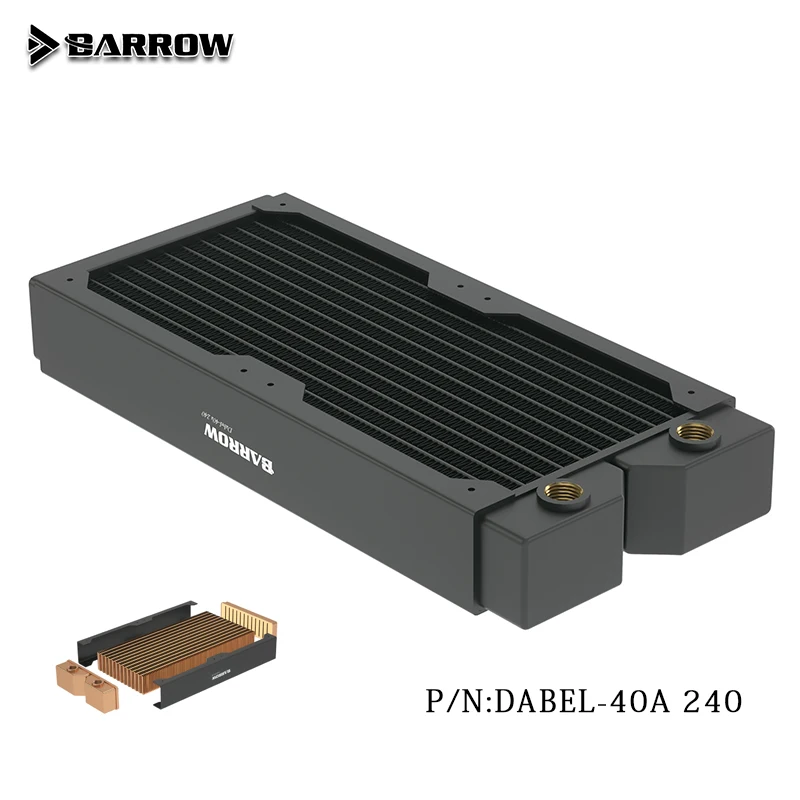 

Barrow Copper Radiator 40mm Thickness,Suitable for 120mm Fans,PC Water Cooling Accessories,Dabel-40a 240