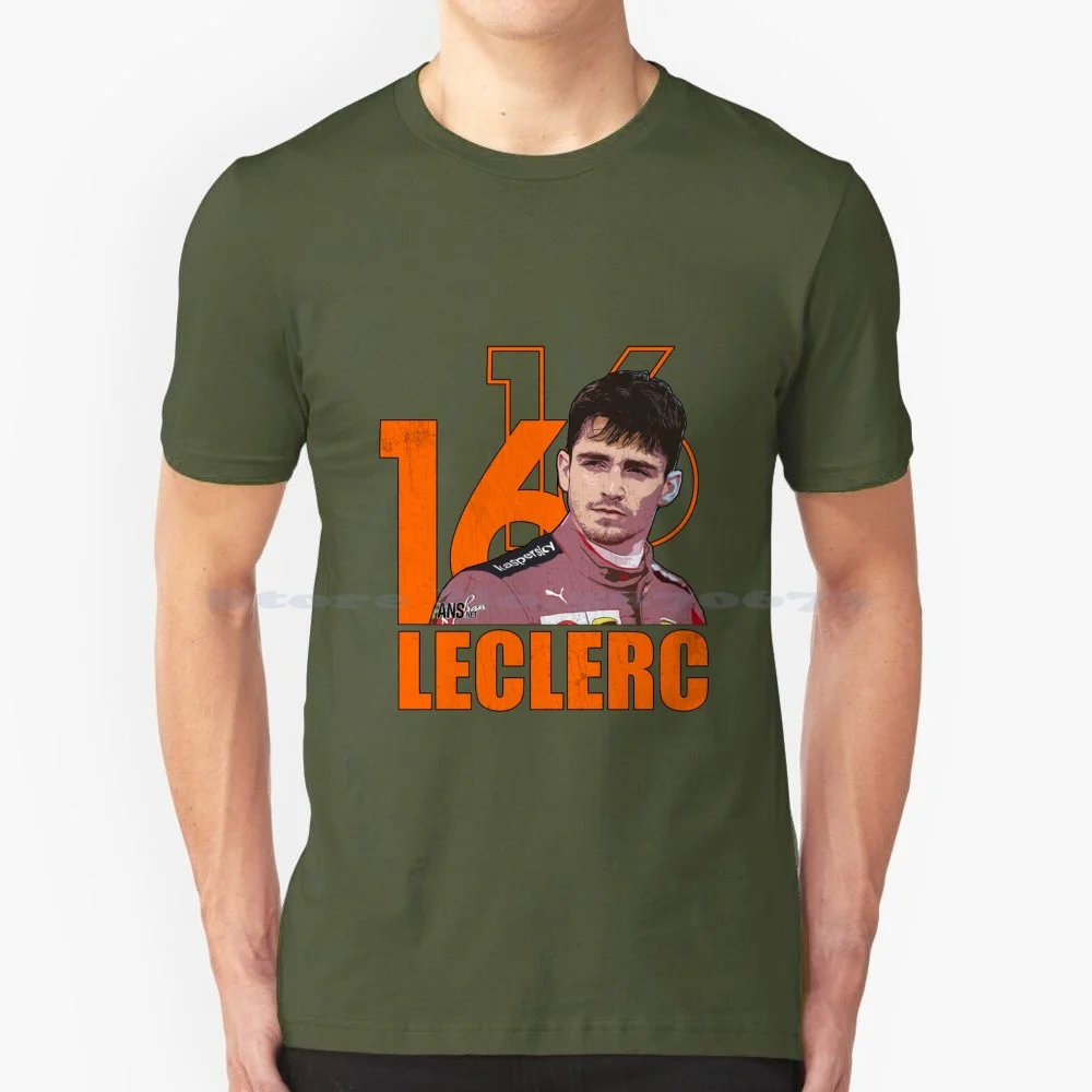 Leclerc 16 T-Shirt Classica T-Shirt 100% Cotone Tee Charles Leclerc Leclerc 16