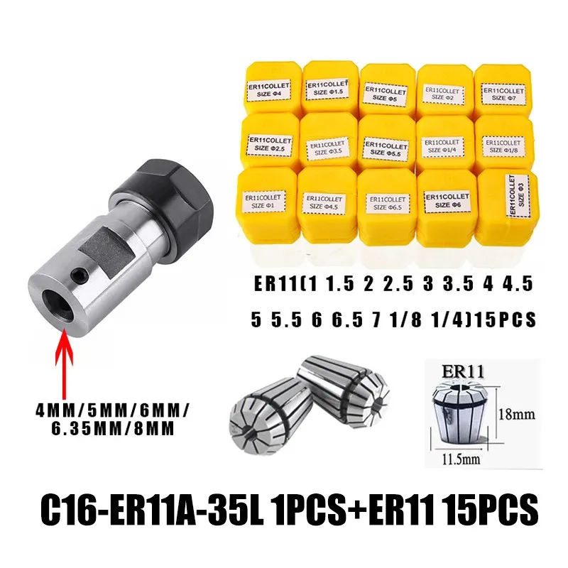 ER20 Collet Chuck 13PCS C25 ER20 Motor Shaft Extension Rod Spindle Collet Lathe Tools Holder Inner 8MM 10MM 12MM 14MM 16MM spring collet,tool holder,collet chuck,spring collet chuck,collet chuck holder
