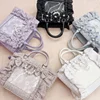 Sweet Y2k Aesthetic Transparent Bow Ita Bag Casual Chic Ruffle Fashion Women's Handbags All Match Kawaii Shoulder Crossbody Bags 2