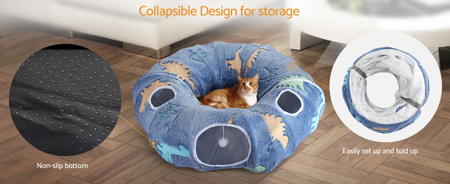 collapsible cat tunnel, cat tube tunnel, tunnels for indoor cats, large cat tunnels
