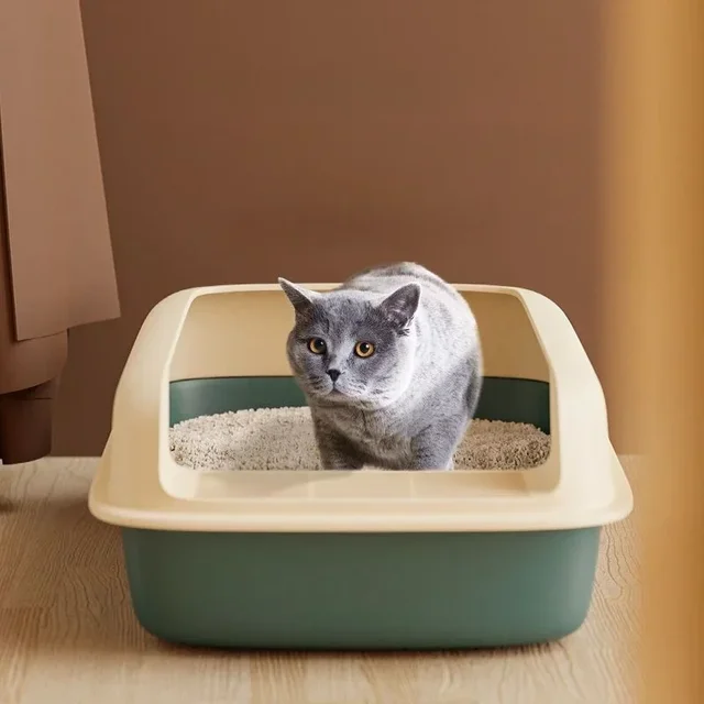 Anti-Splash Small Cat Bedpan - Pet Sandbox & Kitten Tray Design Practical Cats Toilet with Easy Cleaning Must-Have Cat Supplies 2