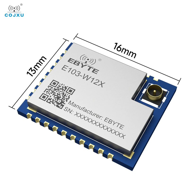 SoC 직렬 와이파이 모듈, CDSENET E103-W12X MQTT HTTP 저전력 AT 명령, AP STA 7 소켓, TCP UDP, IPX 안테나 포함, DA16200