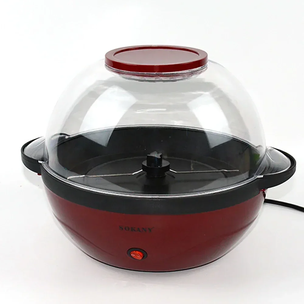 Popcorn Popper 850W Nonstick Plate Electric Stirring Quick-Heat Technology Cool Touch Handles Healthy Less Fat