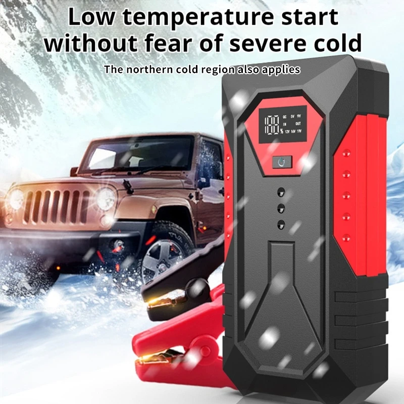 Emergency Car Battery Starter Booster 18000mAh 12V Car Jump Starter Portable Power Bank Petrol Diesel Starting Device Cables