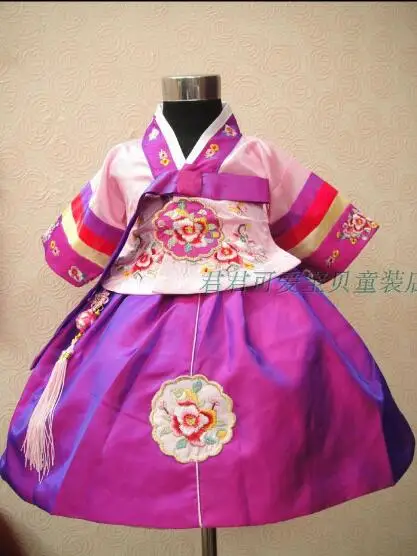

Детское платье принцессы Hanbok, рождественское платье для выступлений в национальном стиле