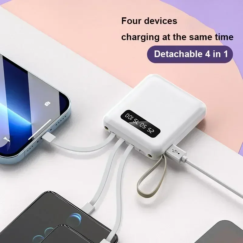 미러 스크린 미니 고속 충전 케이블 모바일 전원 공급 장치, 대용량 20000 MAh 고속 충전 보조배터리 공유