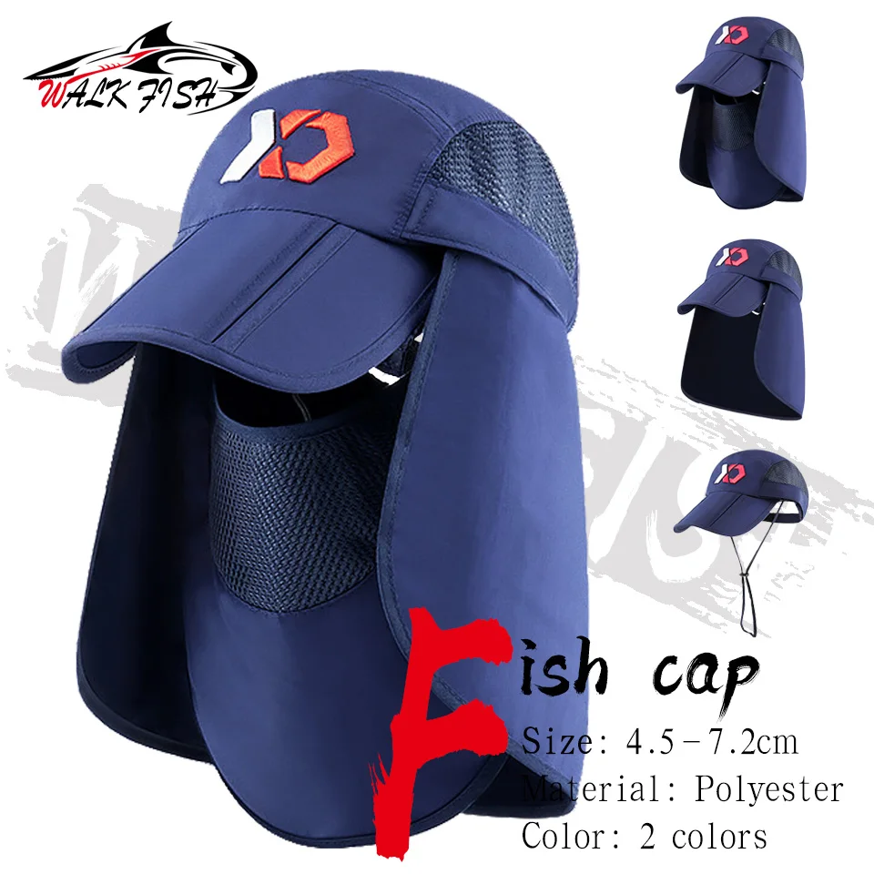 

WALK FISH Unisex Fishing Hat Sun Visor Cap Hat Outdoor Sun Protection with Removable Ear Neck Flap Cover for Hiking Camping Boat
