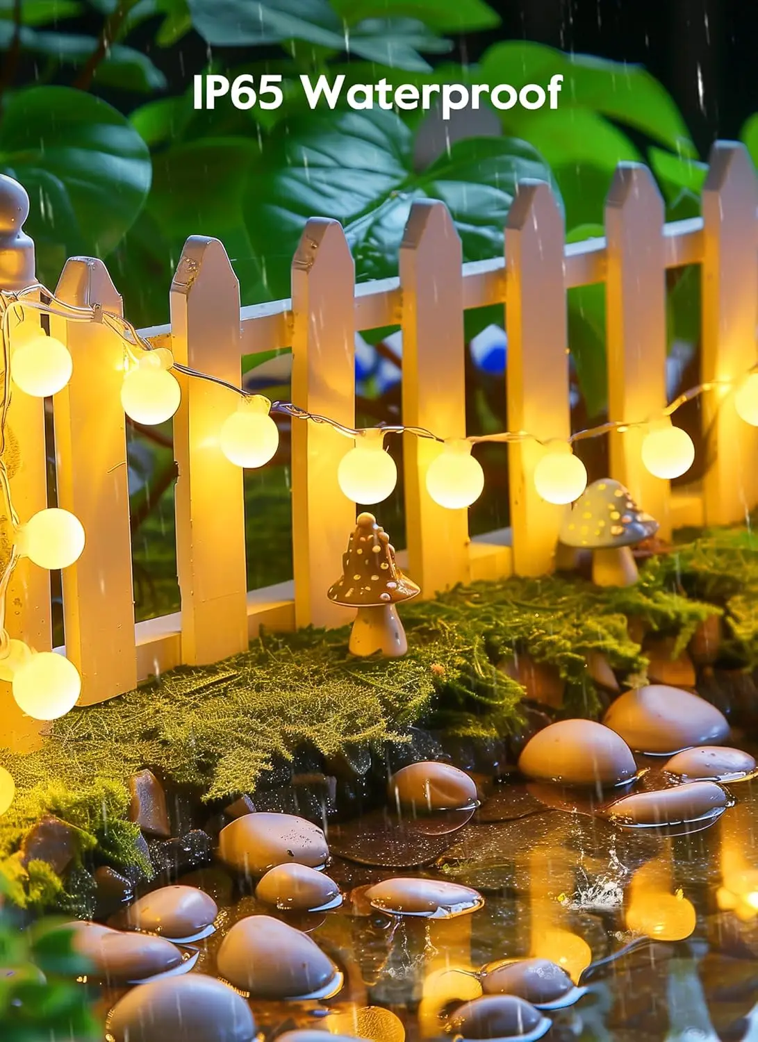 Solar Lights Outdoor Waterproof LED Globe String Lights 8 Modes Outdoor Christmas Garden for Yard Balcony Patio Party