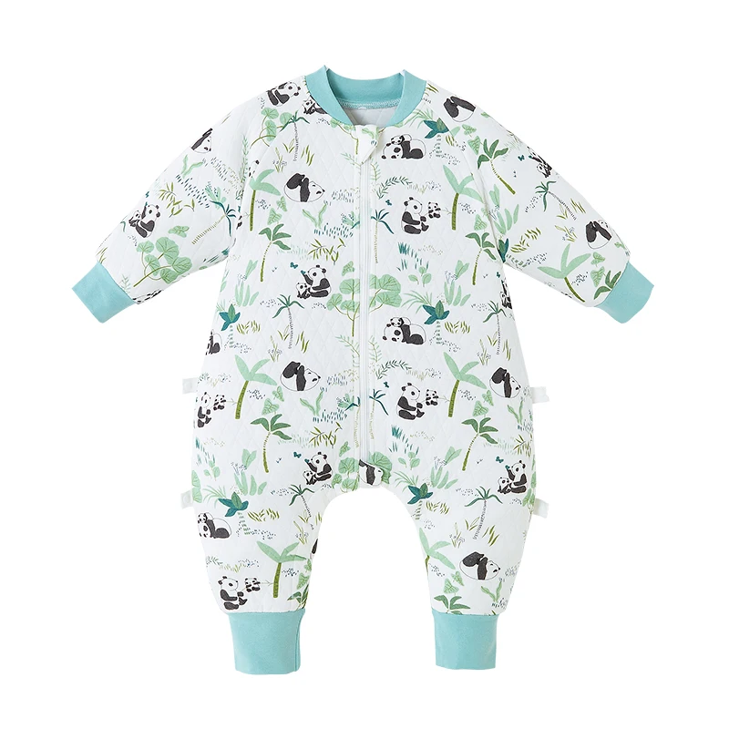 Spring Autumn Baby Girl Cotton Onesies Toddler Cute Cartoon Pajamas Zipper Neck Prontection Sleepwear