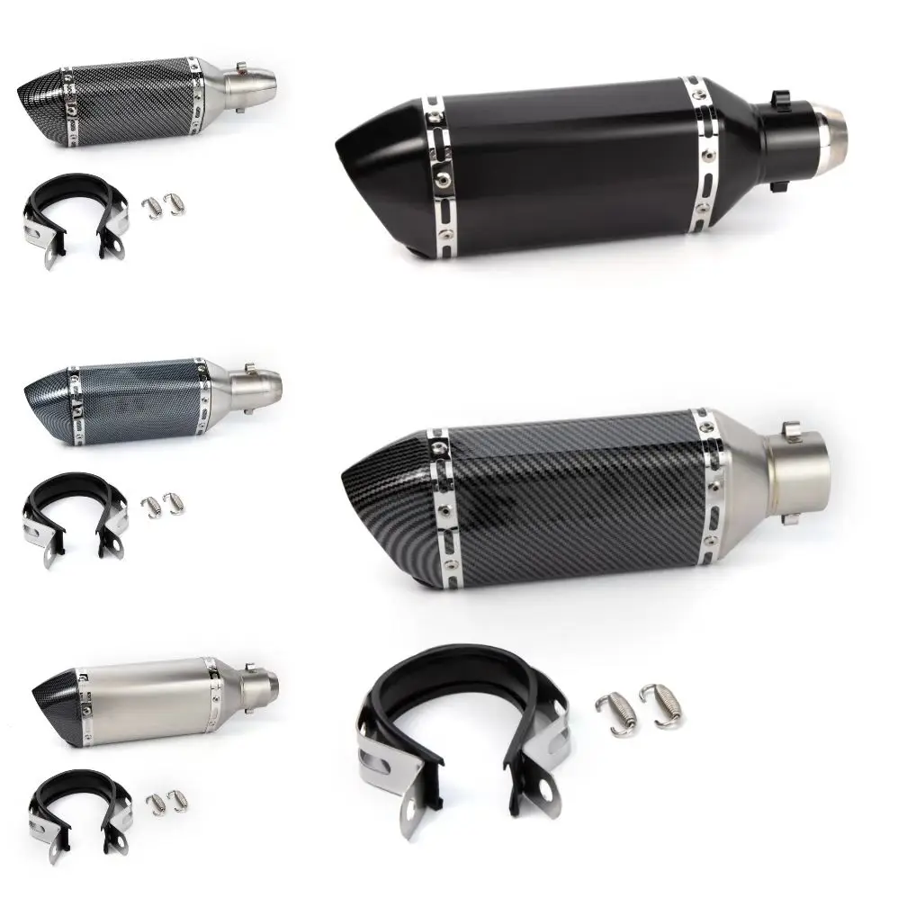 Carbon Fiber Color Motorcycle Exhaust Muffler Pipe 250Cc 350Cc 600Cc Escape Moto Tube For Nmax Tmax530 Msx125 Gsr600