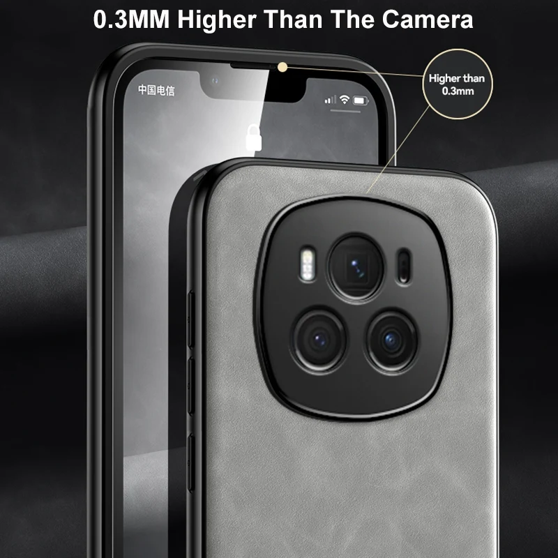 Luxury PU Leather Magnetic Car Holder Phone Case with Silicone Protection