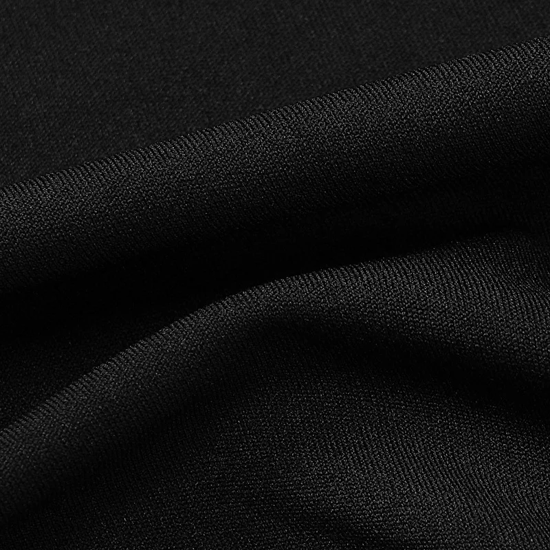 Black V-Neck Hollow Out Maxi Dress Women's Sexy Slim High Split Long Sleeve Party Dress Fashion See-Through Long Dress New