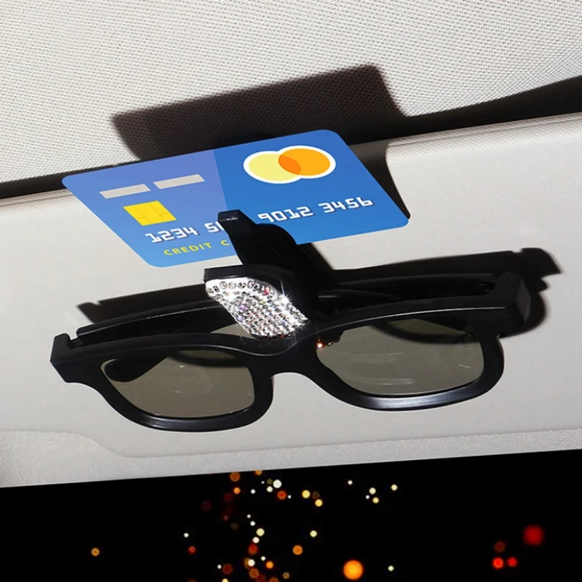 Car Eyeglasses Storage Holder For Universal Auto Sun Visor Sunglasses Storage Holders Card Ticket Clip Holders Cases Accessories