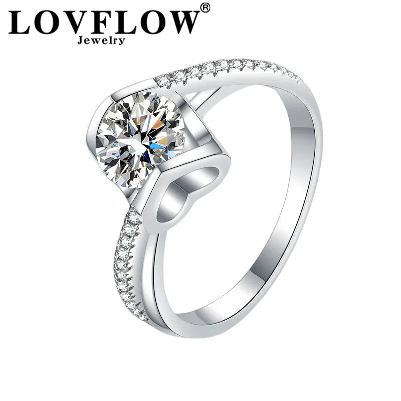 

1.0Carat Real Moissanite Diamond Rings For Women 925 Sterling Silver Angel Kiss Twisted Arm Ring Female Engagement Jewelry