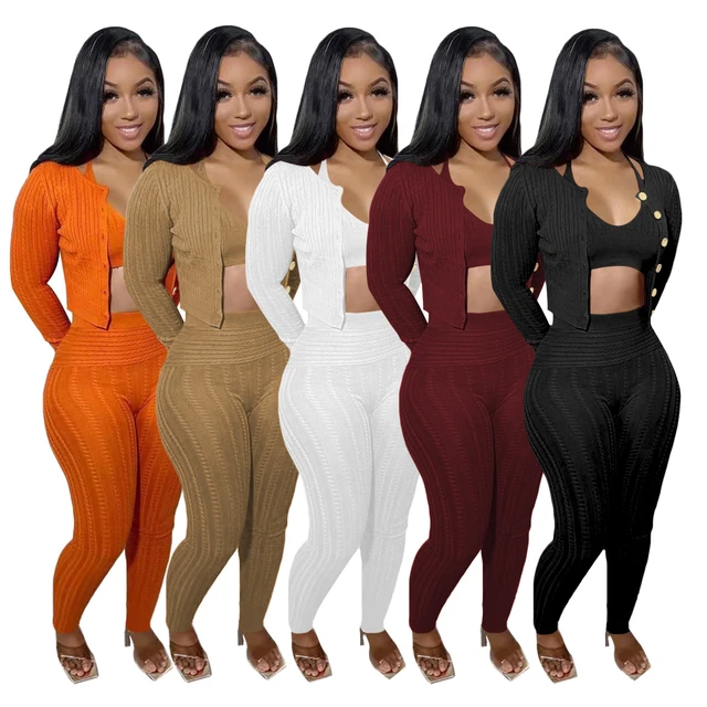 Sweater Sets for Women 2 Piece Knit Long Sleeves Top and Bodycon Pants  Outfits Sweatsuit - AliExpress