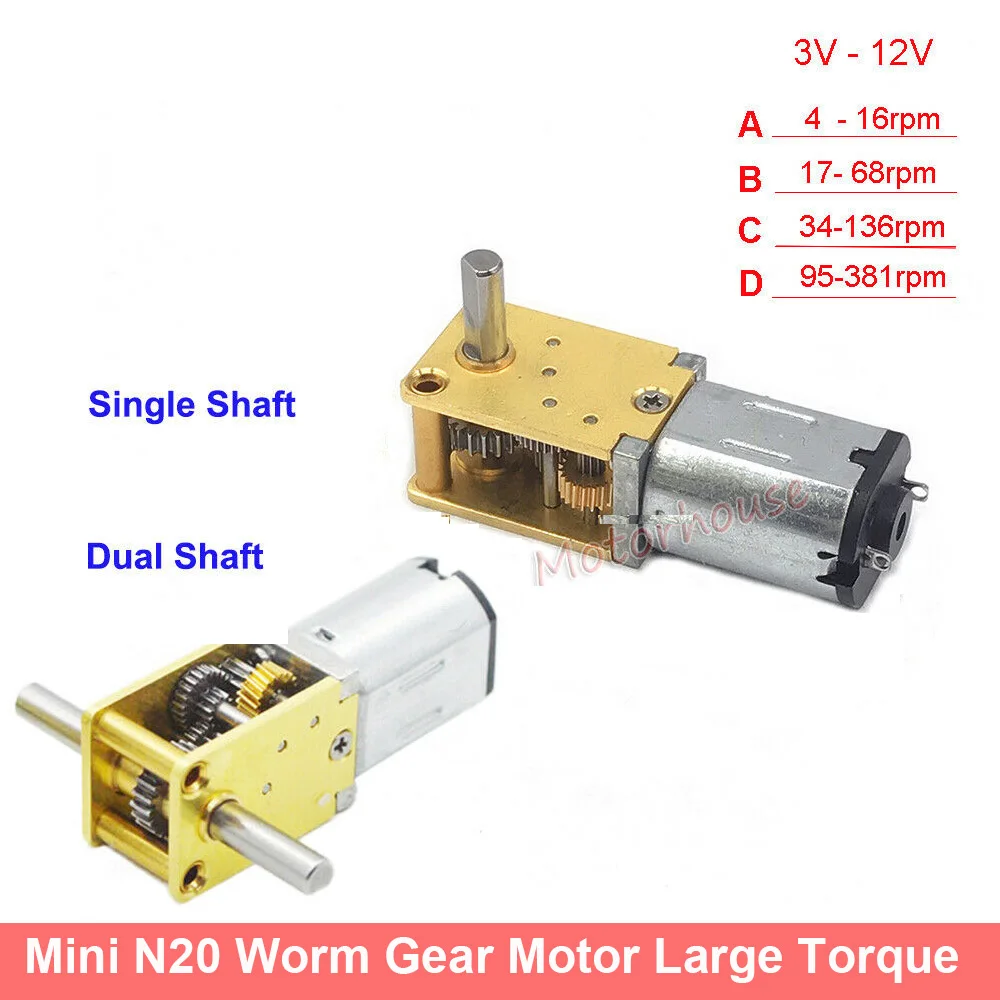 Micro N20 Full Metal Gearbox Gear Reducer Motor Dc3V 6V 12V 4Rpm-381Rpm Slow Speed Singal Dual Shaft Robot Fai Da Te Car Eleltric Lock