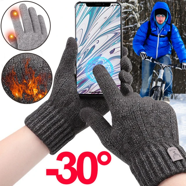 Winter Warm Knitted Gloves Mobile Phone TouchScreen Knitted Gloves Winter  Thick Warm Adult Outdoor Gloves for Men Women Cycle - AliExpress