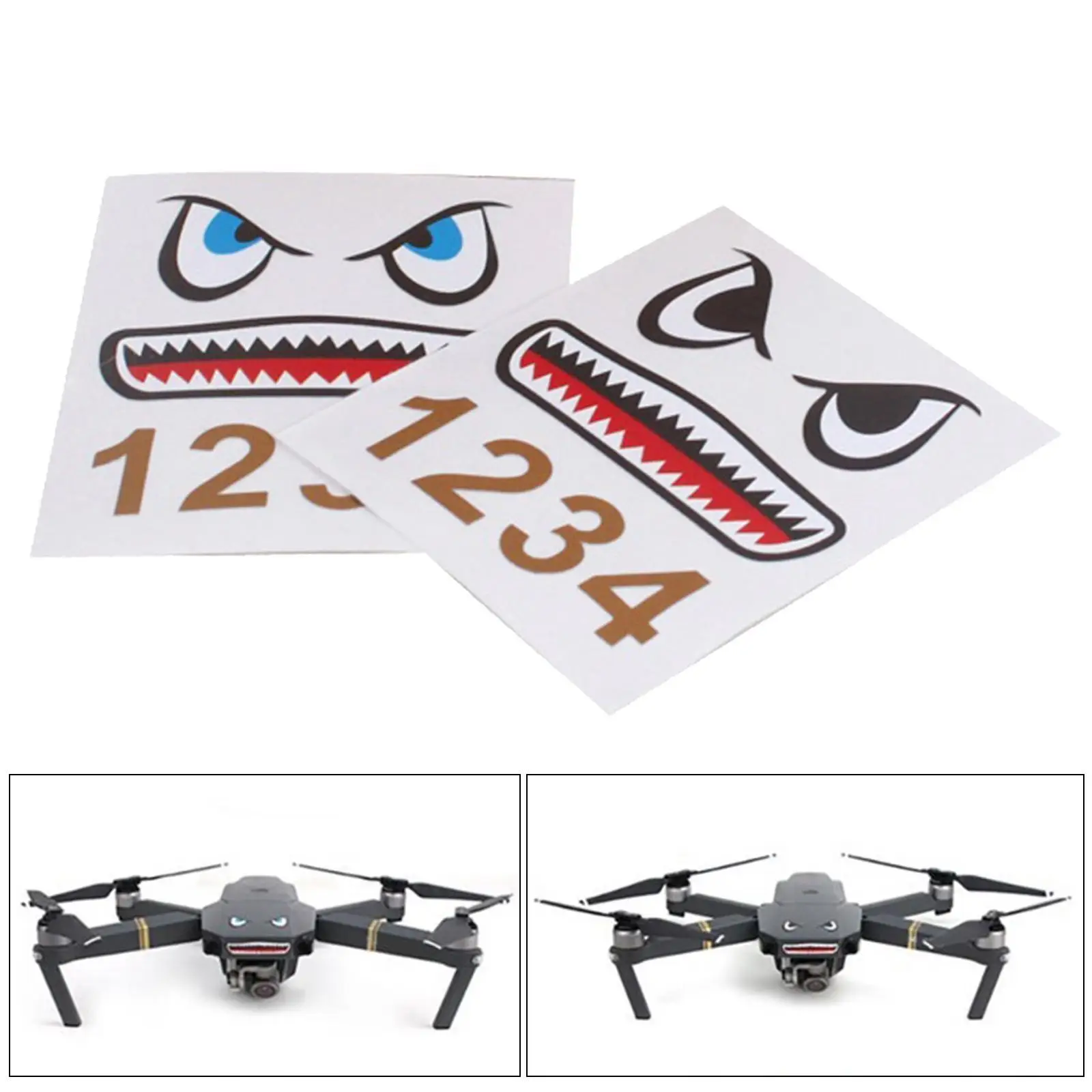 Set of 2 Drone Body Sticker Aircraft Decals Controller Set for DJI MINI 2