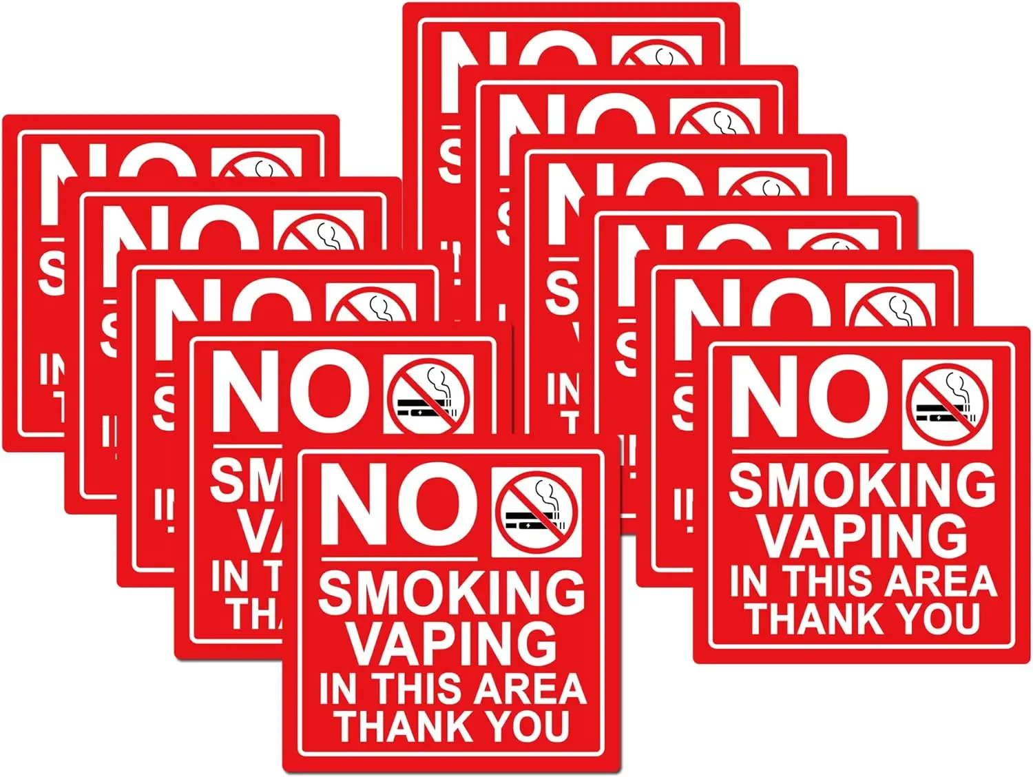 

4 inch Business No Smoking Sign No Smoking Vaping Sticker Waterproof and Smoke Proof Vinyl Anti UV Indoor and Outdoor Use 12pcs