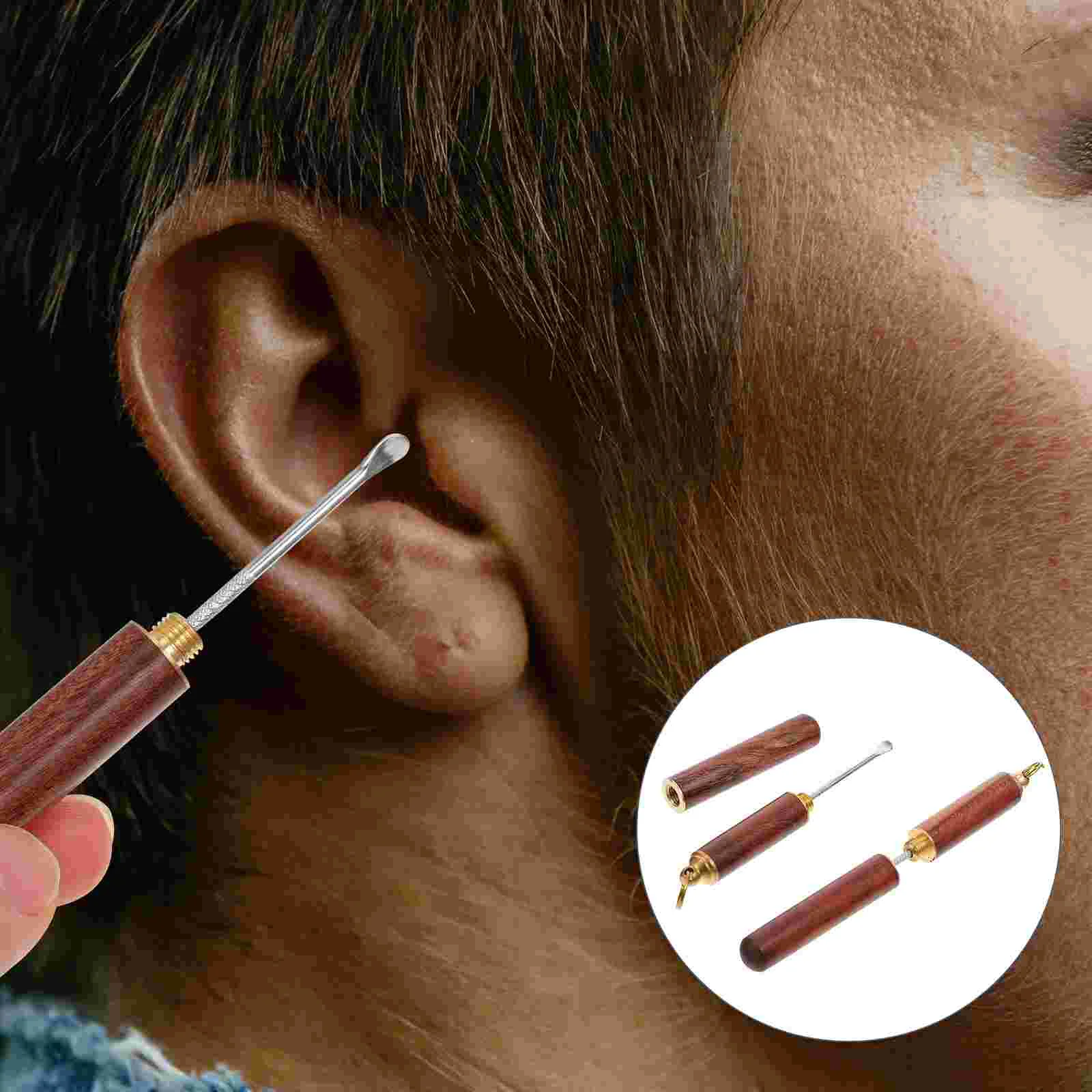 2 Pcs Wooden Ear Spoon Cleaners Portable Vacuum Wax Removers Cleanser Pick Crafts Removal Spoons Cleaning Gadgets 6