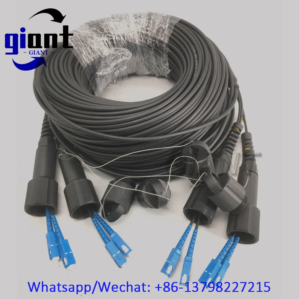 4코어 100M 아머드 패치 코드, 4코어 PDSC SM G657A1, 100M, 직경 4.5mm, TPU/LSZH, PDSC/UPC-PDSC/UPC 4C 파이버 아머드 패치 코드