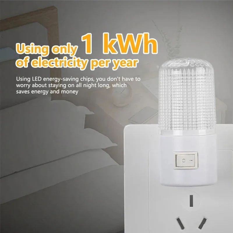 1/2PCS LED Night Light US/EU Plug Energy Saving Room Lamp Living Room Bedroom Corridor Home Lighting Bedside Indoor Night Lights
