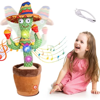 Talking Cactus  Dancing Baby Toy Cactus Repeats What You say for Kids with English Songs Dancing Toy for Gift Toddle Girls Boys