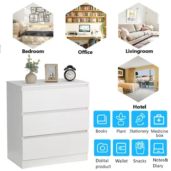 2023 3 Drawer Chest of Drawers Bedside Cabinet Home Living Room Hallway For the Bedroom Nightstands Household Furniture Cupboard