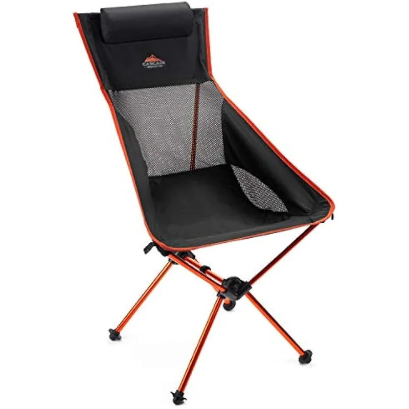 

Cascade Mountain Tech Outdoor High Back Lightweight Camp Chair with Headrest and Carry Case - Black